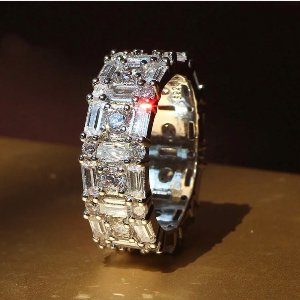 Cubic zirconia wedding band